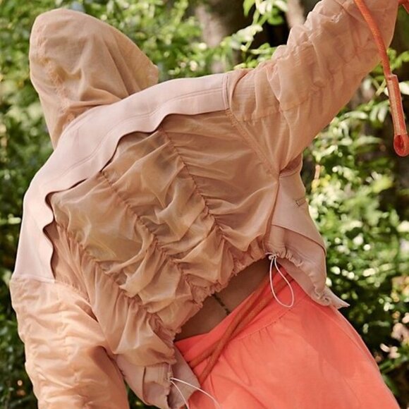 FREE PEOPLE MOVEMENT Summer Breeze Sweat Hoodie Crop Jacket Windbreaker M Pink - Picture 4 of 10